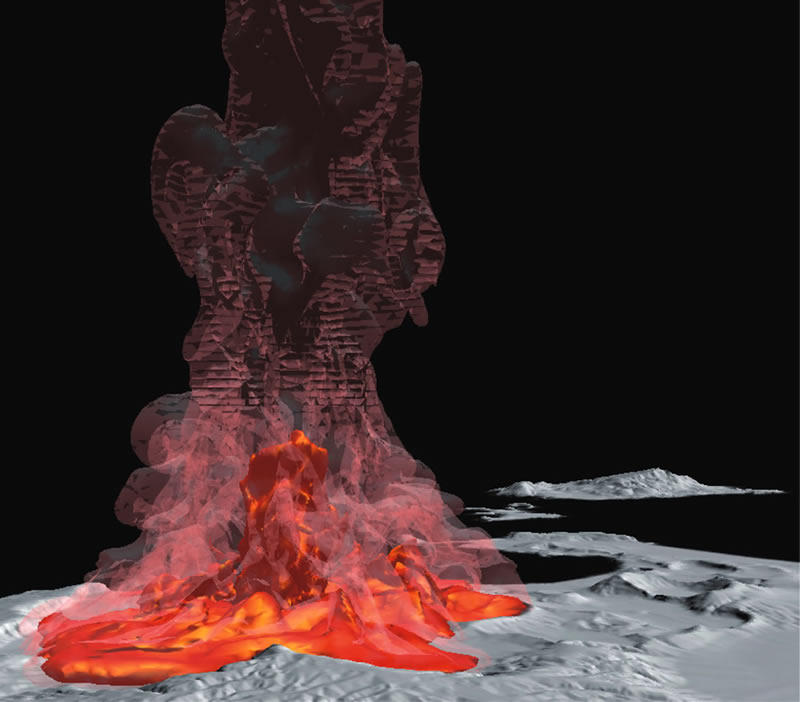 Simulazione tridimensionale di uno scenario eruttivo ai Campi Flegrei (Italia)