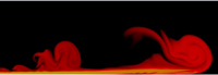 Numerical simulation of pyroclastic density currents on Mars: plot of the particle concentration