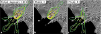 Reconstructed ash deposit, in kilogrammes per square metre, for 1906 Violent Strombolian event as reconstructed by Simulation VS1906Ws