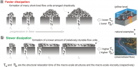 Non equilibrium structures in lava flows