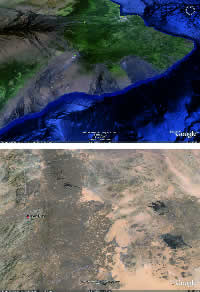 Vista con Google Earth dei due test sites: Hawaii e Harrat.