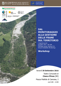 Dal monitoraggio alla gestione delle frane sul territorio. L’esperianza del progetto LIFE+ Wireless sensor network for Ground Instability Monitoring