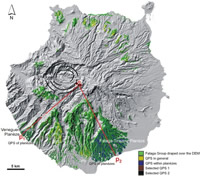 Representation of the Fataga Group and its differently defined paleosurfaces draped on the 10 m-resolution hillshaded relief image.