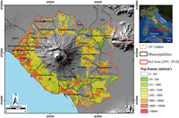 The Somma-Vesuvio area with SV caldera