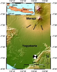 Earthquake induced variations in extrusion rate: A numerical modeling approach to the 2006 eruption of Merapi Volcano (Indonesia) Short communication