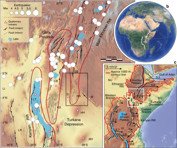 Aborted propagation of the Ethiopian rift caused by linkage with the Kenyan rift