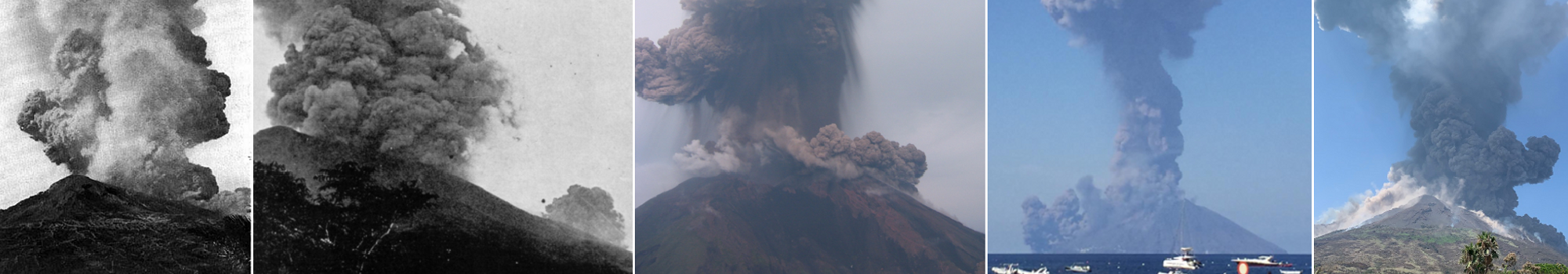 Stromboli - immagini storiche di eruzioni