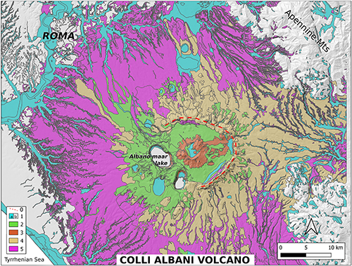 Vents opening susceptibility map of the Colli Albani long dormant volcano