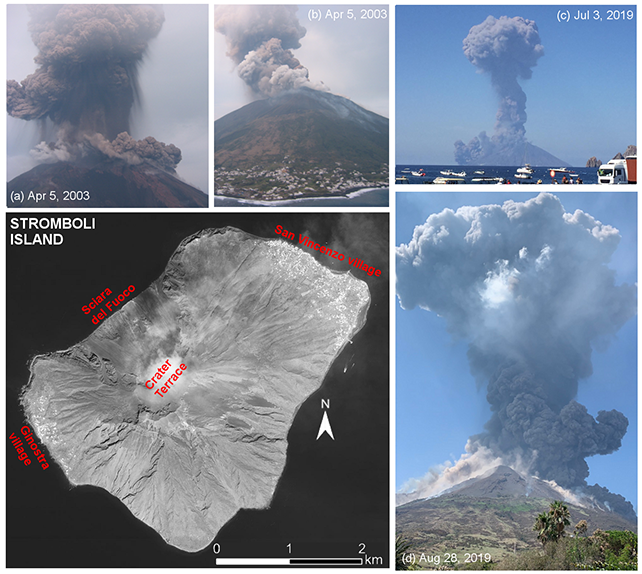 Images of paroxysms at the Stromboli volcano