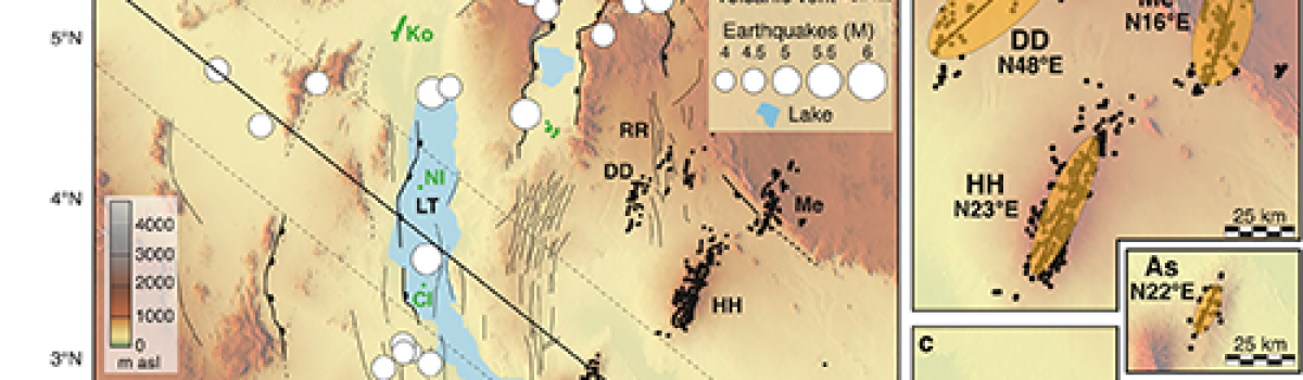 Control of gravitational potentialenergy on the distribution of off‐riftvolcanic activity in the Turkanadepression, East African rift