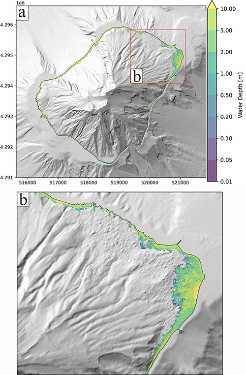 Example of the inundated area
