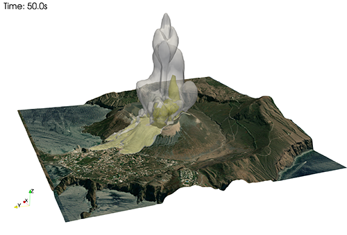 Numerical Simulation of a phreatic explos